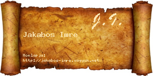Jakabos Imre névjegykártya